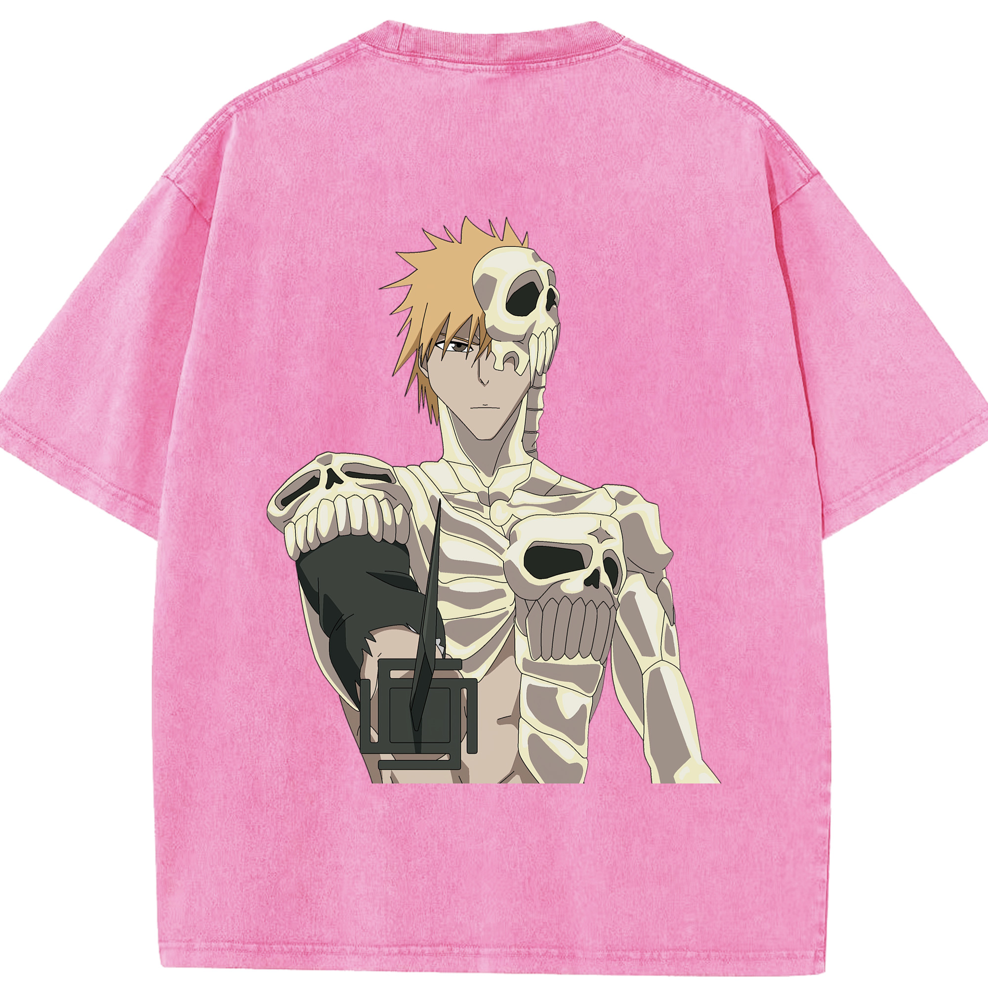 （画像用） ブリーチ 黒崎一護（くろさき いちご）BLEACH Kurosaki Ichigo 綿100% ヴィンテージ風 半袖Tシャツ（背面プリント）